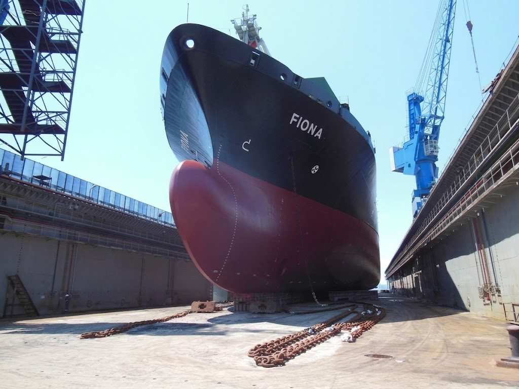 Vessel in drydock
