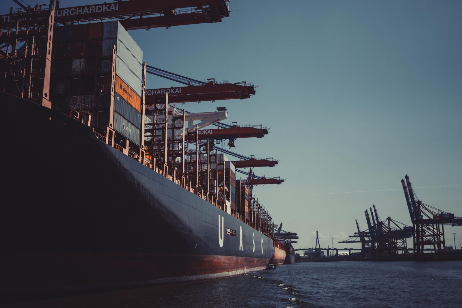 Container ship at terminal